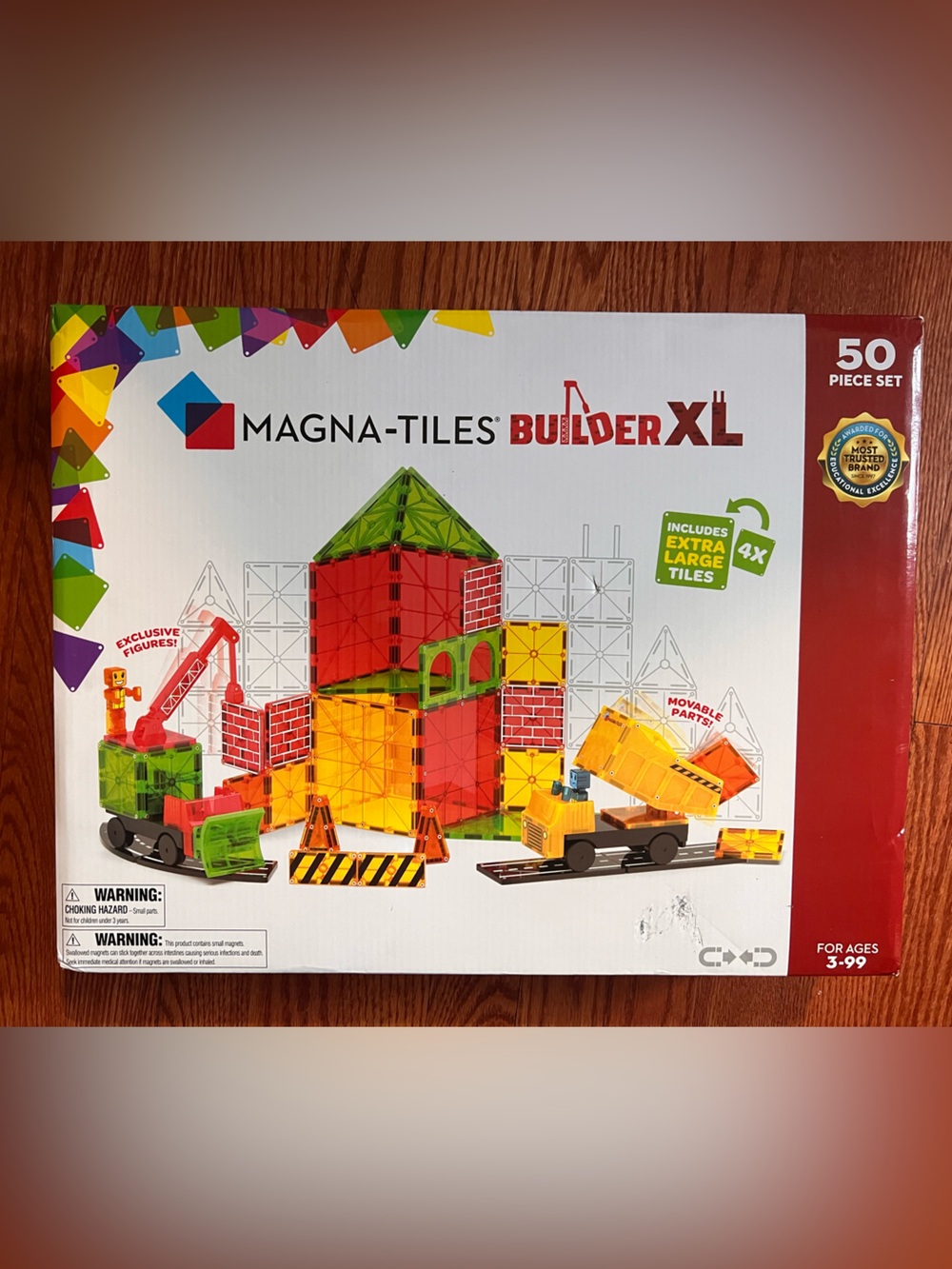 Magnatiles Builder XL 50 Piece Set Open Box Construction